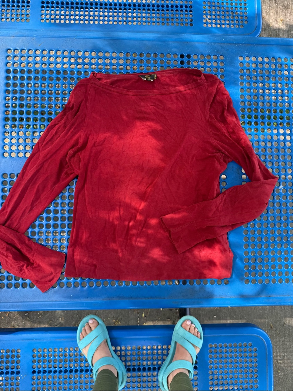 Vintage fendi Women's Red Long-Sleeve Lightweight Top
